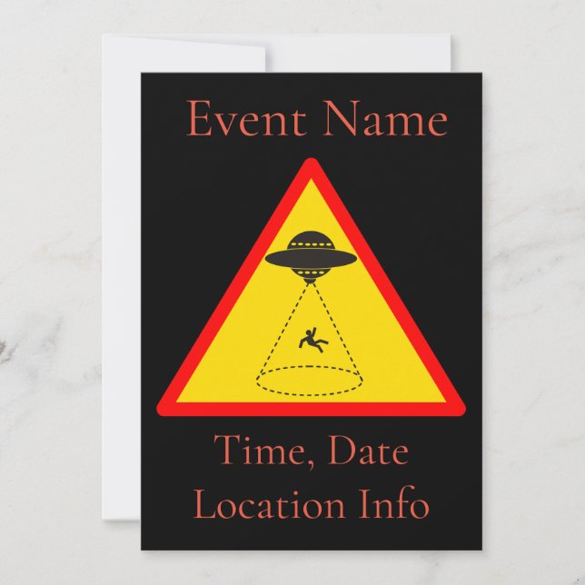 Convite Thunder_Cove do OVNI de Abdução de alienígenas (Frente)