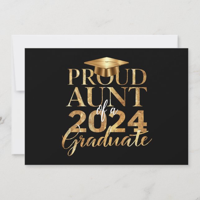 Convite Tia Orgulhosa da Turma de 2024 Graduada (Frente)