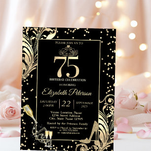 Convite Tiara Brilho Saltos Diamantes Espirais Aniversário