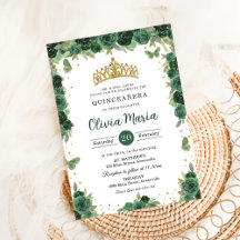 Tiara de borboletas florais esmeralda Quinceañera