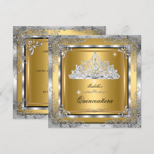 Convite Tiara de Ouro Prata Diamante Quinceanera Festa de 