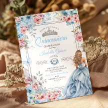 Tiara Floral Borboletas Azul Bebê Quinceañera