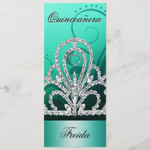 Convite Tiara Quinceanera (aqua)