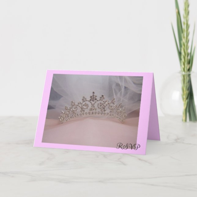 Convite tiara, RSVP Greeting Card (Frente)