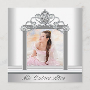 Convite Tiaro Branco Foto Branco Doce Quinceanera