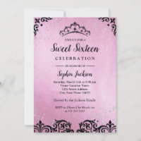 Tiaro de Brilho Rosa Damask Sweet Sixteen