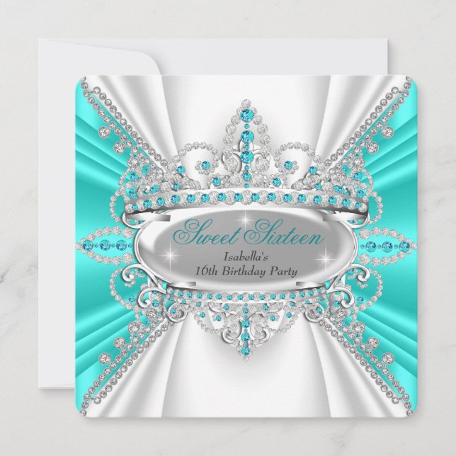 Convite Tiaro de Diamantes Turquesa para Princesa de Anive (Frente)