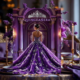 Convite Tiaro de Palácio de Aniversário de Quinze Anos Rox