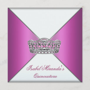 Convite Tiaro Rosa Quinceanera Festa de 15 Anos