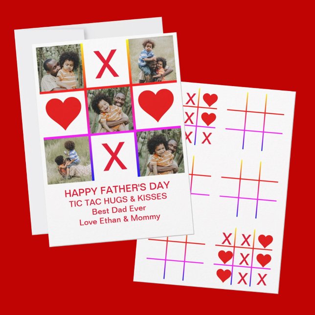 Convite Tic Tac Tac Toe Hugs Kisses Fathers Card (Criador carregado)