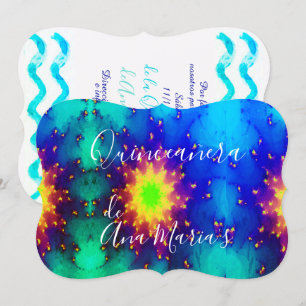 Convite Tie-dye Supernova Explosão Solar Nome da G