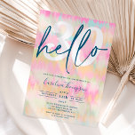 Convite Tie dye unicorn arco-íris com letra pastel 30<br><div class="desc">Olá, 30! Procurando o convite de festas de aniversário de 30 anos de corante de gravata perfeito e legal? Obtenha esta moda e bô pintado manualmente gravata pastel unicórn e arco-íris com um convite de aniversário de 30 anos de foto de script de borda, adicione sua foto no verso com...</div>