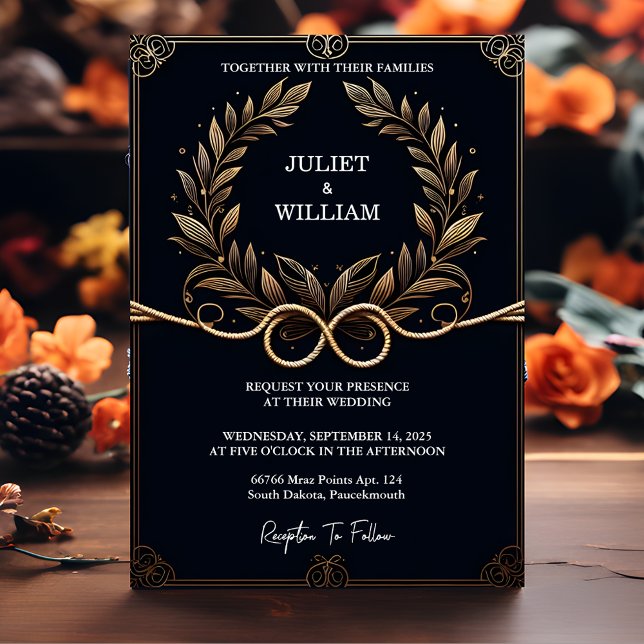 Convite Tie Floral Cute Rope Estamos De Casamento De Casan (Criador carregado)