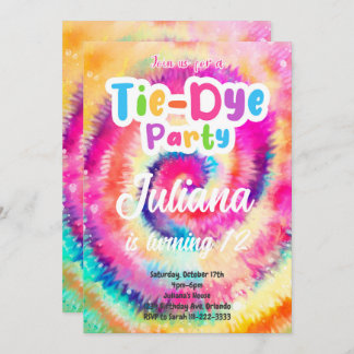 Convite Tiedye Birthday Invite