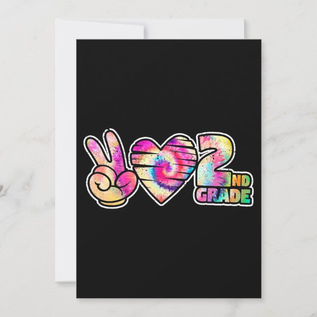 Convite Tiedye Paz Amor Segundo 2º Grau Fofo Chá Escolar (Frente)