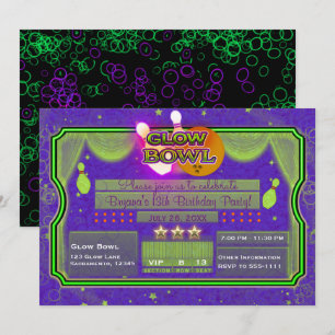 Convite Tigela de Neon Verde e Roxo COM LUZ de LED Festa d