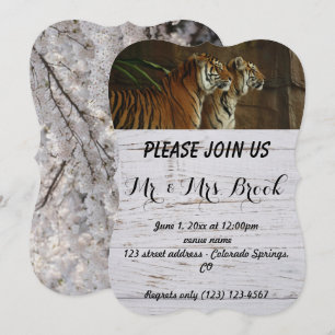 Convite Tiger Cat Animal Stripes Padrão Destino do Destino