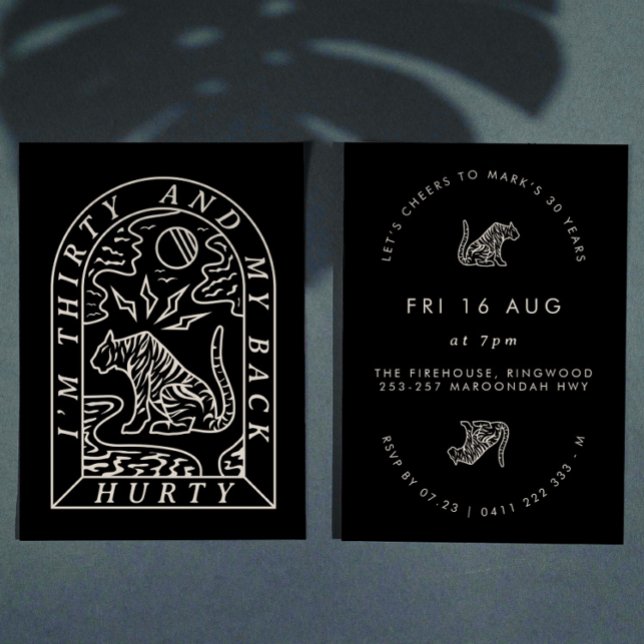 Convite Tiger Engraçado Voltar Rápido aniversário de 30 an (Criador carregado)