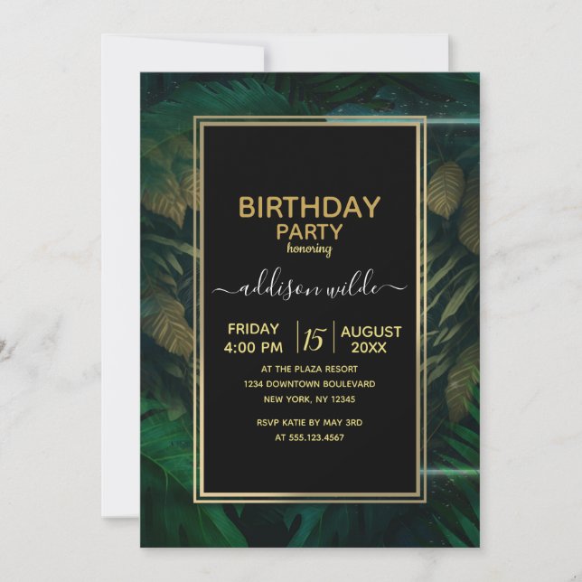 Convite Tiger hiding in Foliage               (Frente)