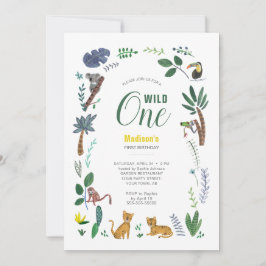 Convite Tiger Jungle Girl | Animais | Primeiro Aniversário