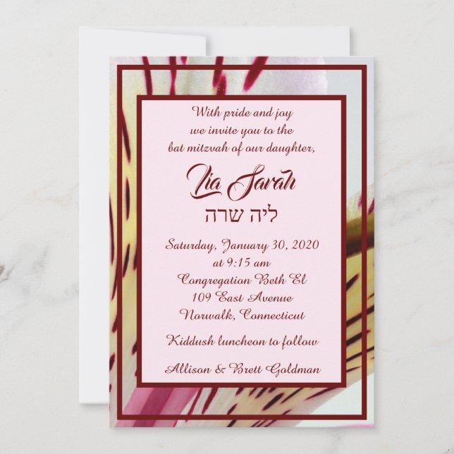 Convite Tiger Lily Invitation (Frente)