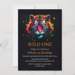 Convite Tiger Wild One Birthday
