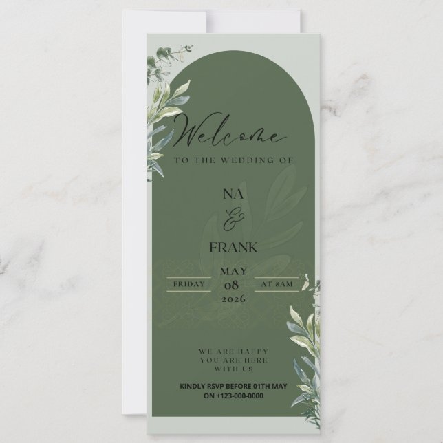 Convite TigerNa Elegant Floral Wedding Invitation (Frente)