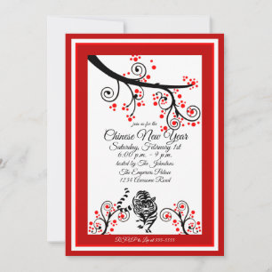 Convite Tigre de Ano Novo Chinês 2022