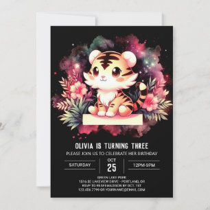 Convite Tigre Mágico de Fantasia de Aniversário