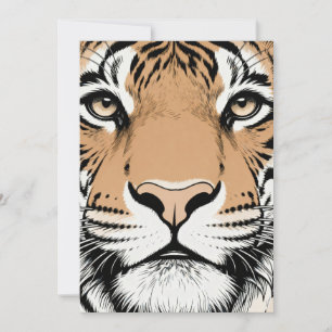 Convite Tigre Olhando Fixamente Rosto, Tigre
