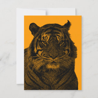 Convite Tigre selvagem em preto e branco