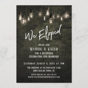 Convite Tijolo Industrial com Luzes de Edison Nós Fomos Em