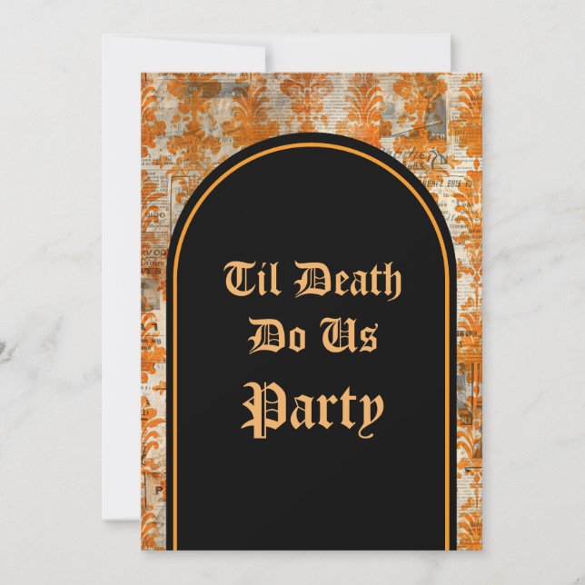 Convite Til Death Do U Party Halloween Invitation (Frente)