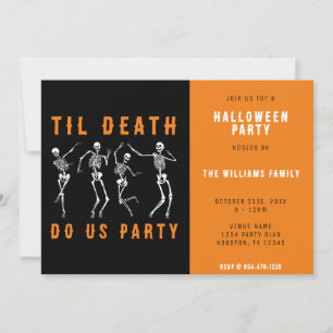 Convite Til Death Do U Party Skeleton Halloween Party