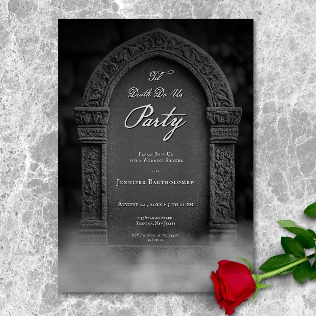 Convite Til Death Do U Party Spooky Chá de panela (Til Death Do Us Party Spooky Bridal Shower Invitation)