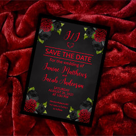 Convite Til Death Do Us Part Gótico Black Save the Date