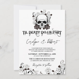 Convite Til Death Do Us Part Halloween Gothic Wedding Invi