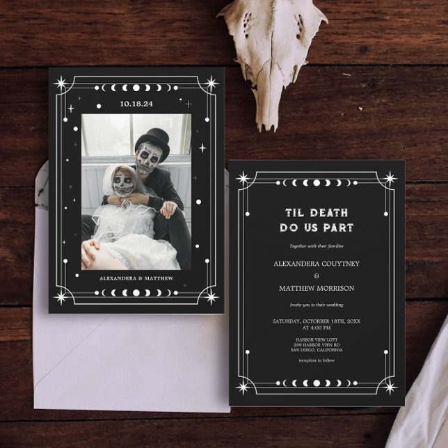 Convite Til Death Do Us Part Photo Halloween Wedding (Criador carregado)