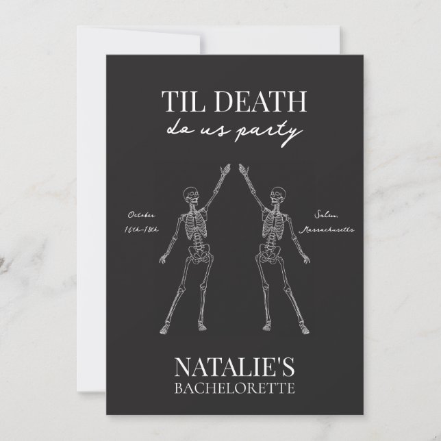 Convite Til Death Do Us Party Bachelorette (Frente)