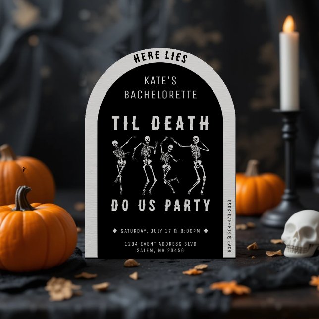 Convite Til Death Do Us Party Skeleton Festa de solteira (til death do us party bachelorette party invitation)