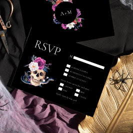 Convite 'Til Death Do We Part Purple & Black RSVP