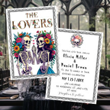 Til Death Gothic Floral halloween Skeleton Casamen
