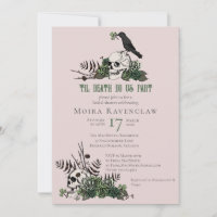 Til Death Gothic Irish Floral Skull Chá de panela