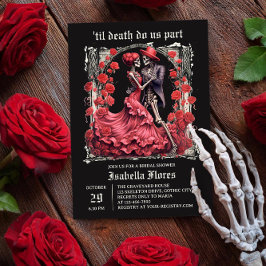 Convite Til Death Nos Part Skeleton Casal Chá de panela