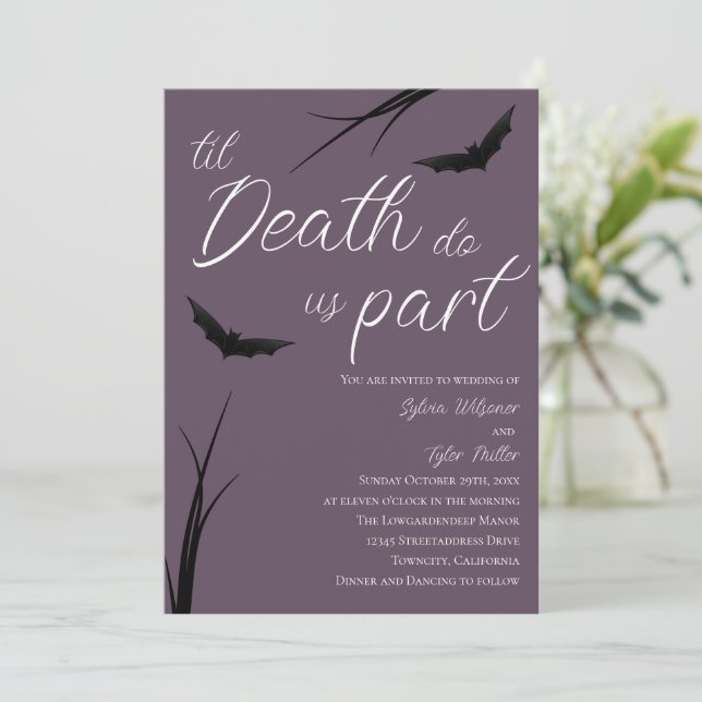 Convite Til Death Nos Parte Wedding (Em pé/Frente)