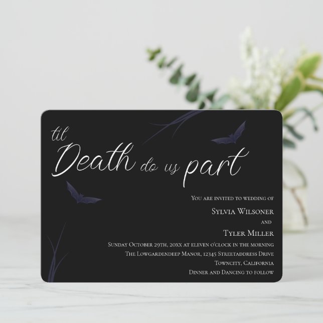Convite Til Death Nos Parte Wedding (Em pé/Frente)