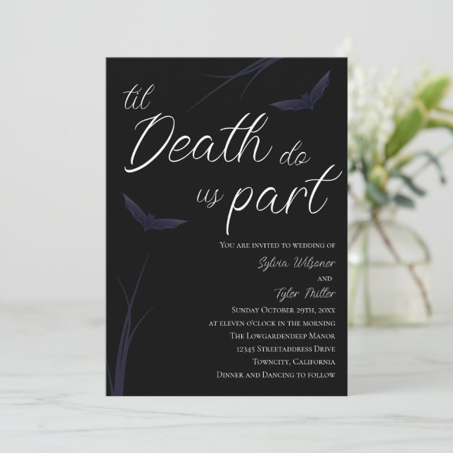 Convite Til Death Nos Parte Wedding (Em pé/Frente)