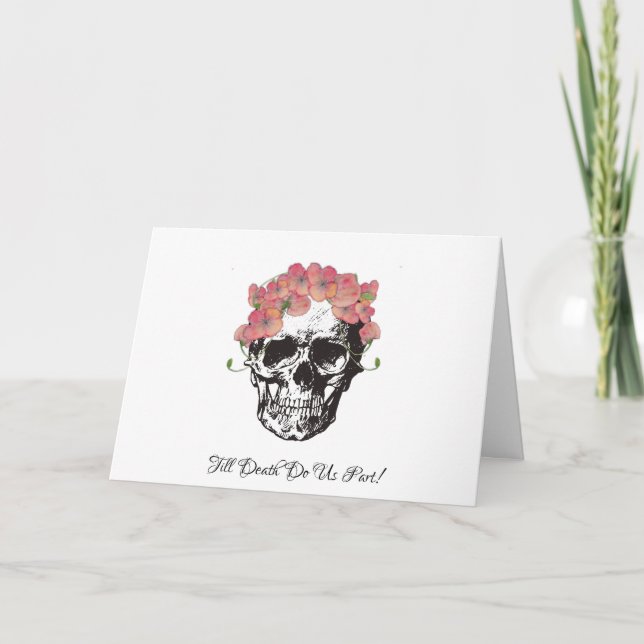 Convite Till Death Us Do Part Skull Wedding Themed (Frente)
