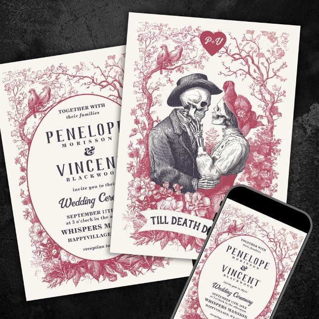 Convite Till Death Wedding Invitation (Criador carregado)