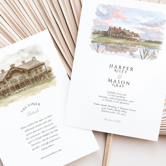 Convite Timber Banks Wedding & Banquet Center (Criador carregado)